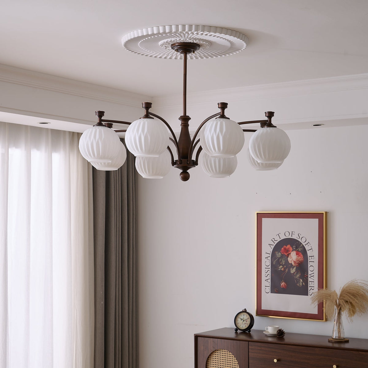 Vaslen Chandelier Orb Frosted Vintage