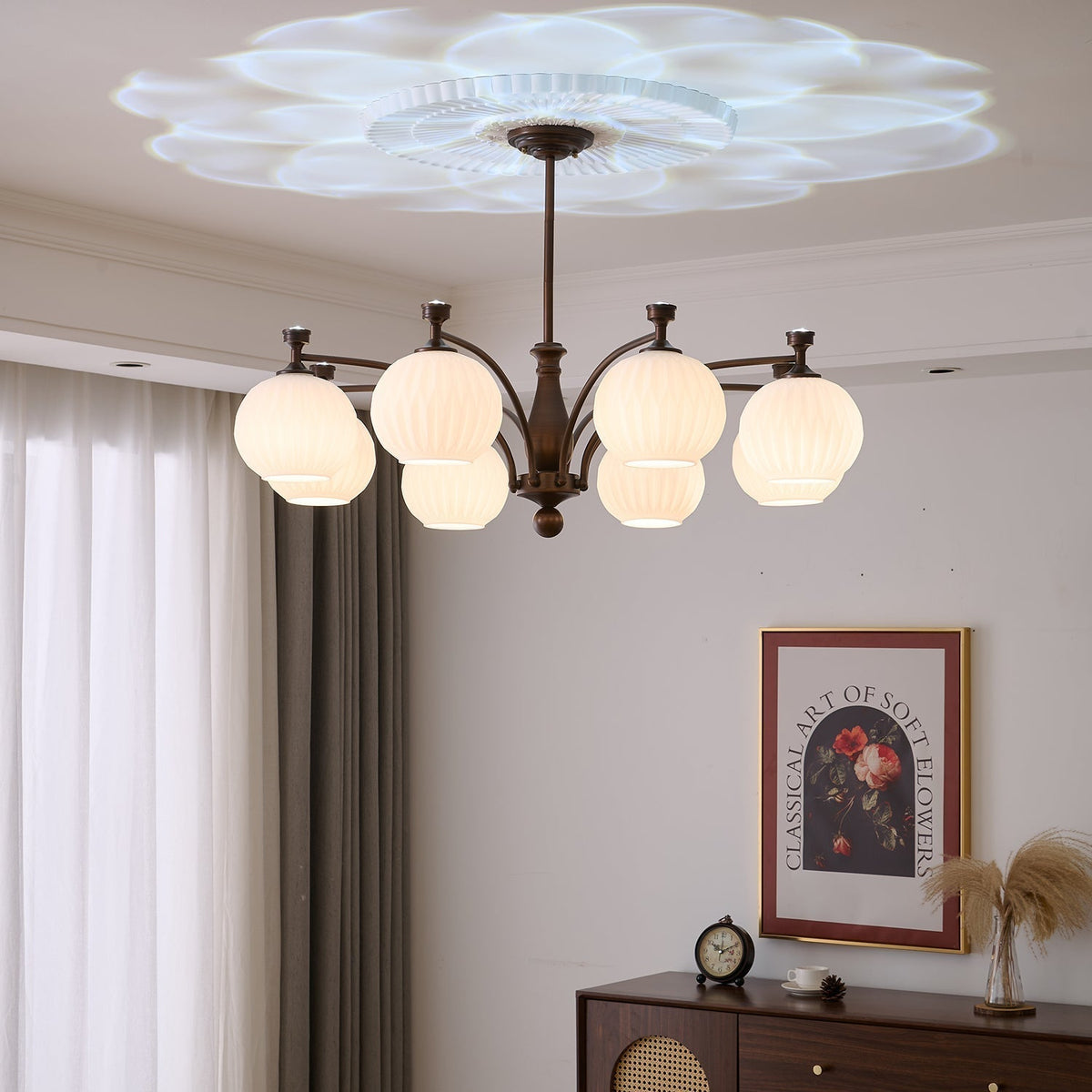 Vaslen Chandelier Orb Frosted Vintage