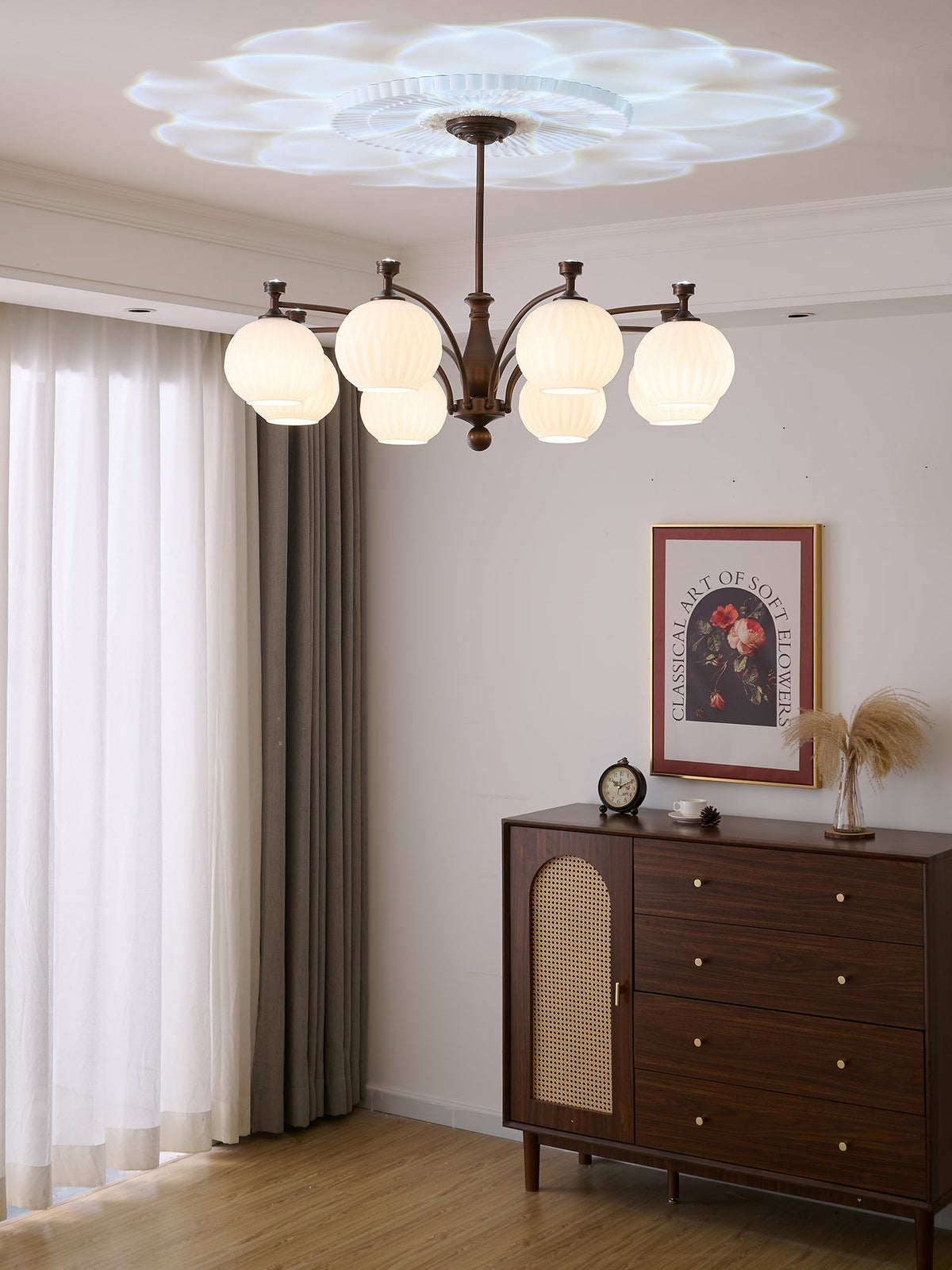 Vaslen Chandelier Orb Frosted Vintage