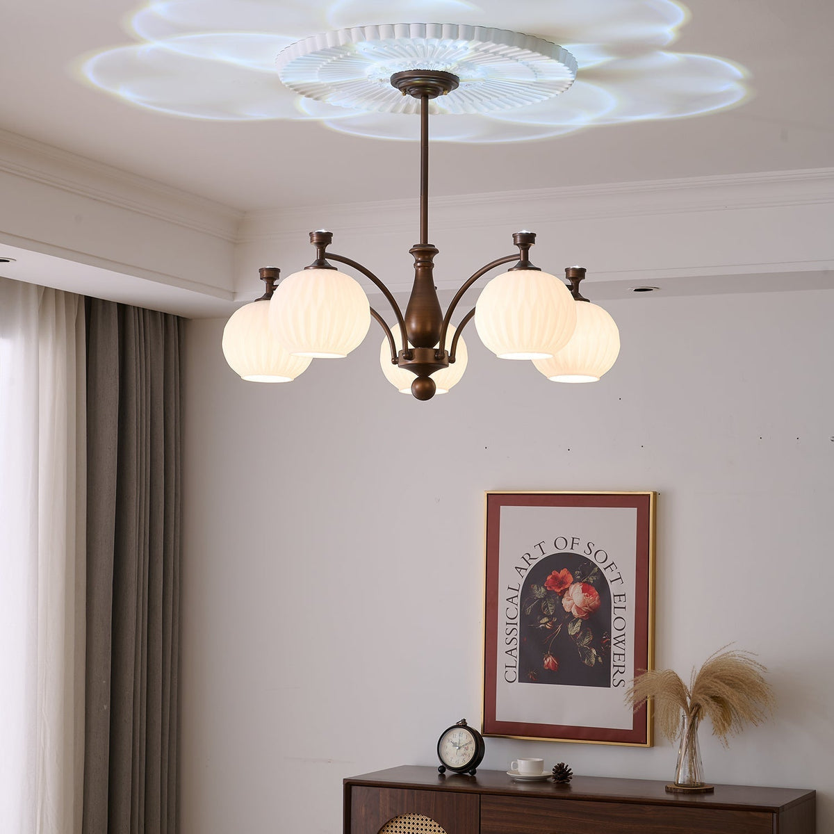 Vaslen Chandelier Orb Frosted Vintage