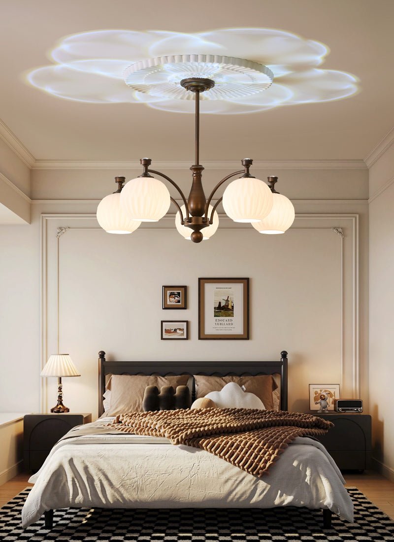 Vaslen Chandelier Orb Frosted Vintage