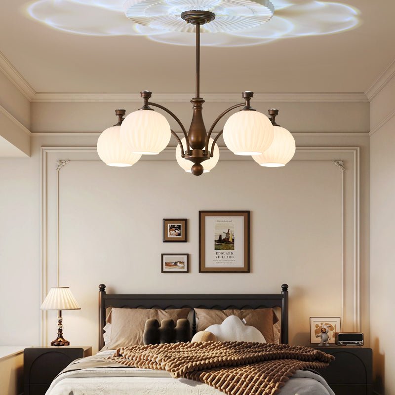 Vaslen Chandelier Orb Frosted Vintage