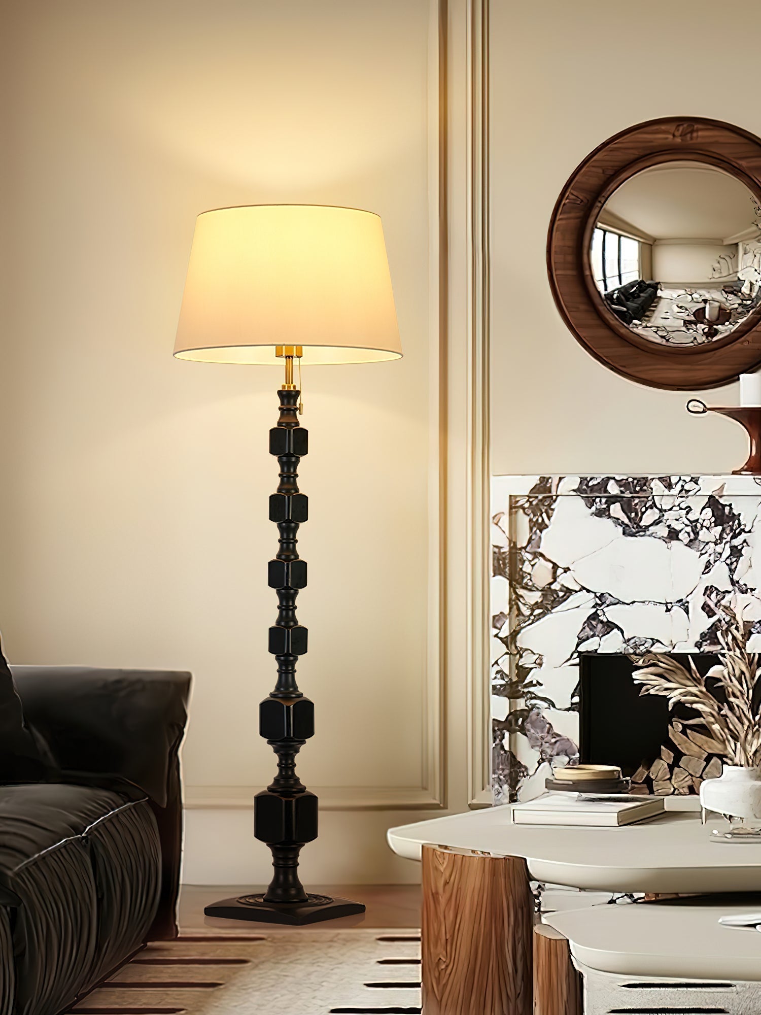 Sylarelle Hexas Wood Floor Lamp