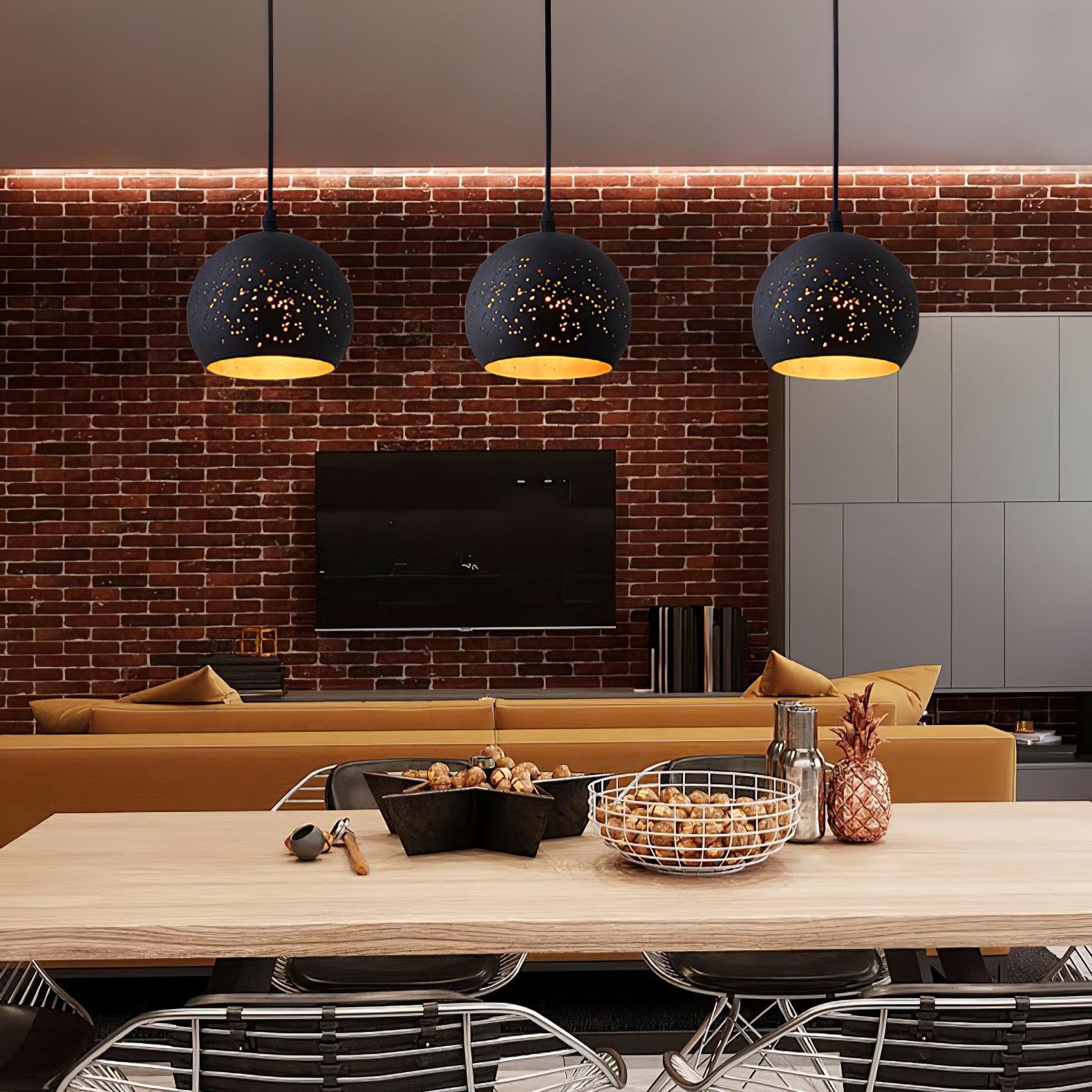 Solara Pendant Lamp Hollow Industrial Vintage - Neutral Decor