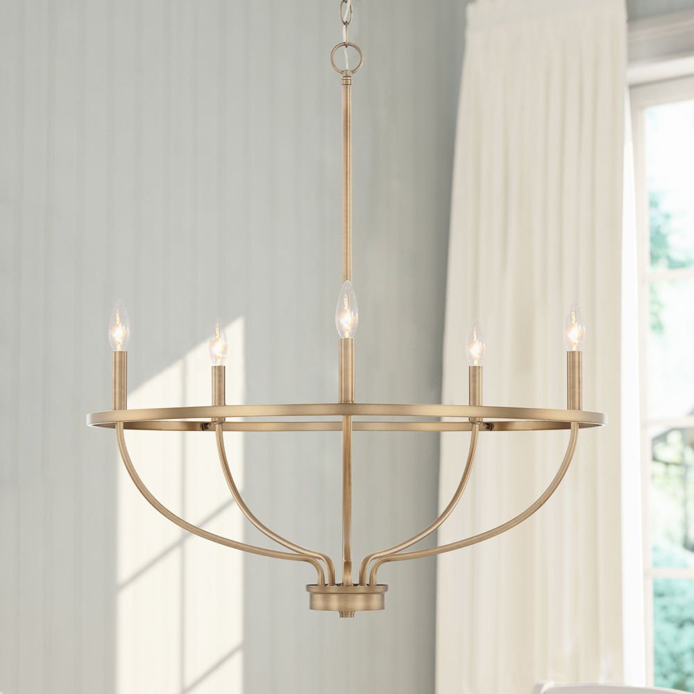 Aurinella Brass Gold Candelabra Chandelier