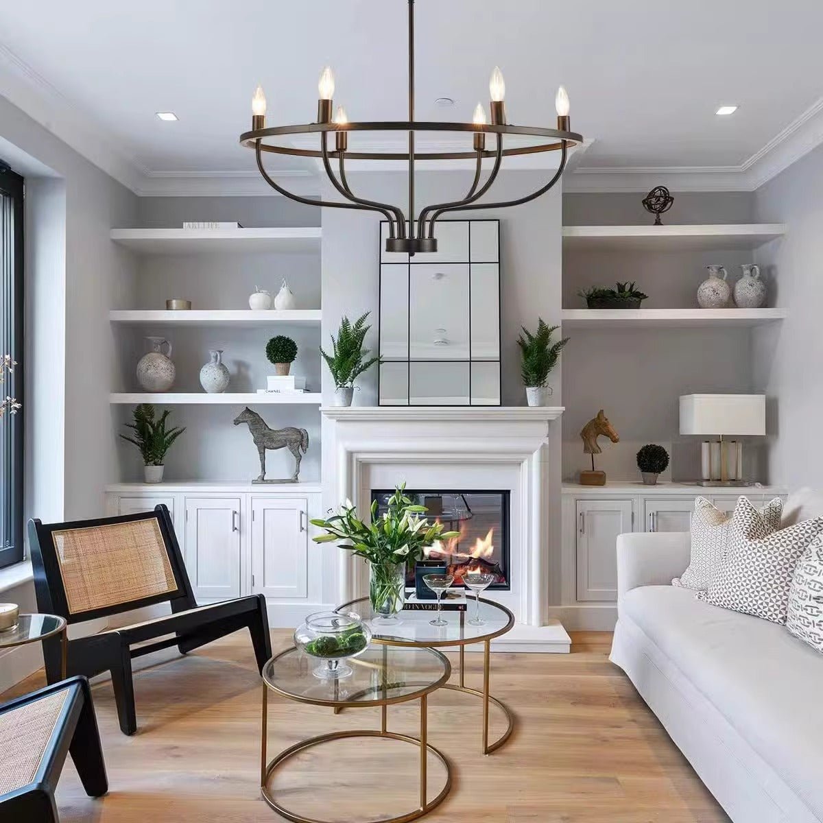 Aurinella Brass Gold Candelabra Chandelier