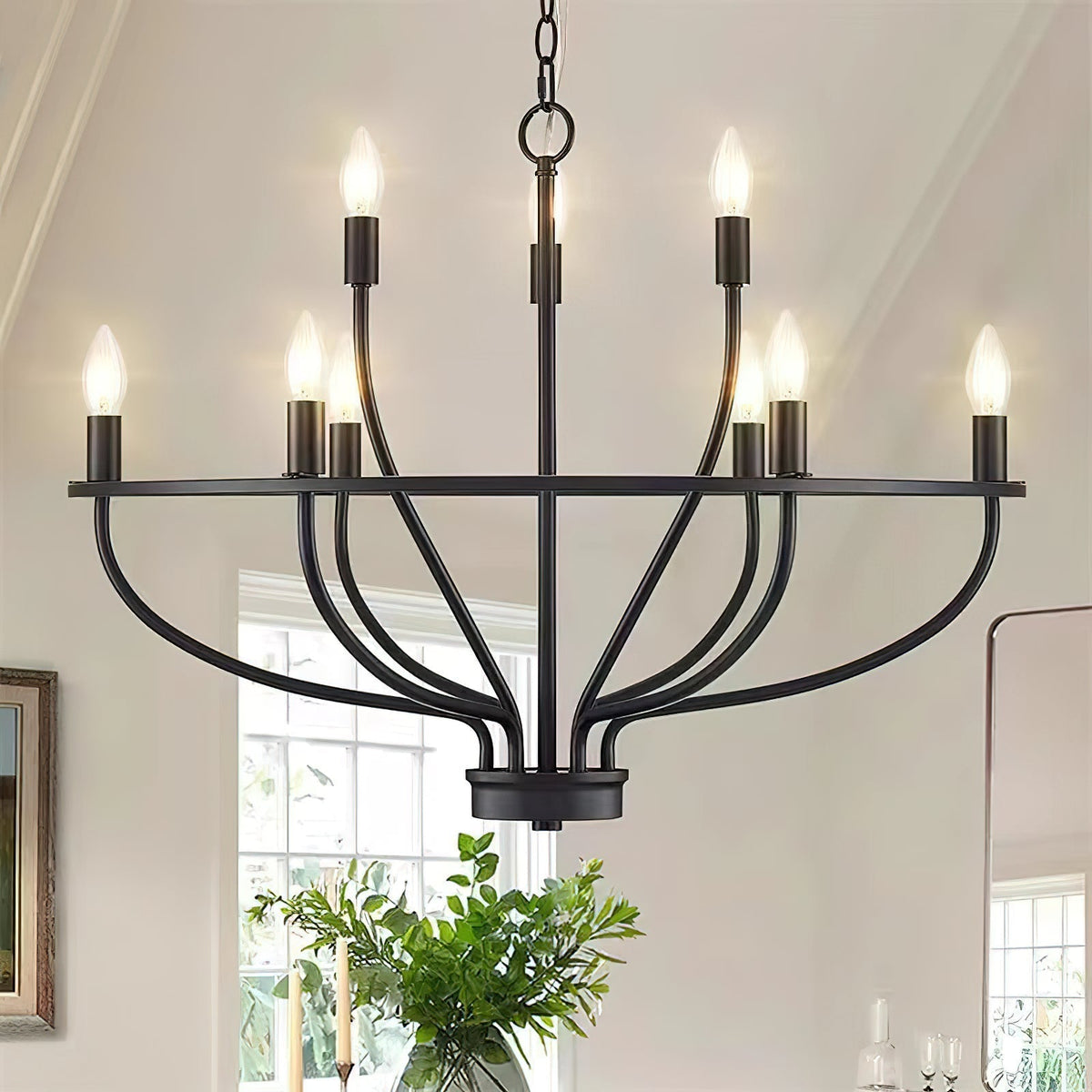 Aurinella Brass Gold Candelabra Chandelier