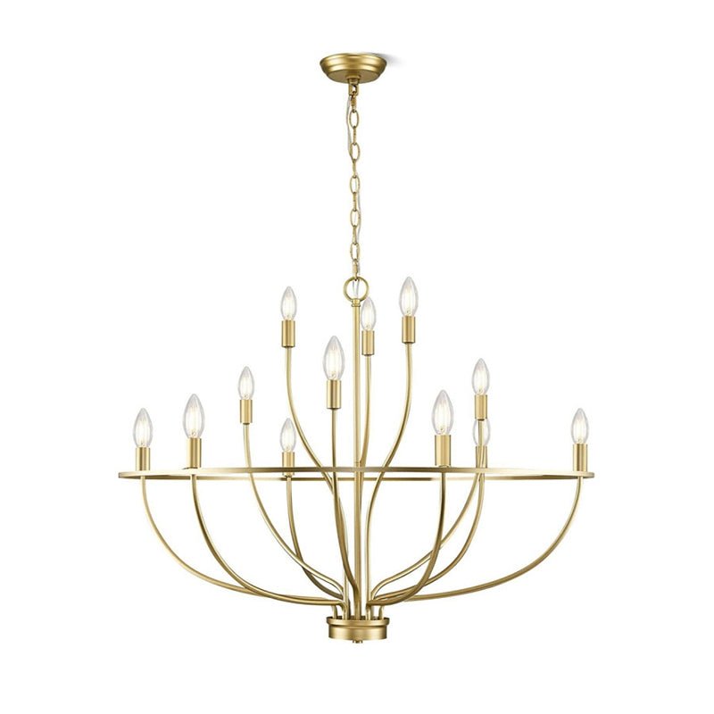 Aurinella Brass Gold Candelabra Chandelier