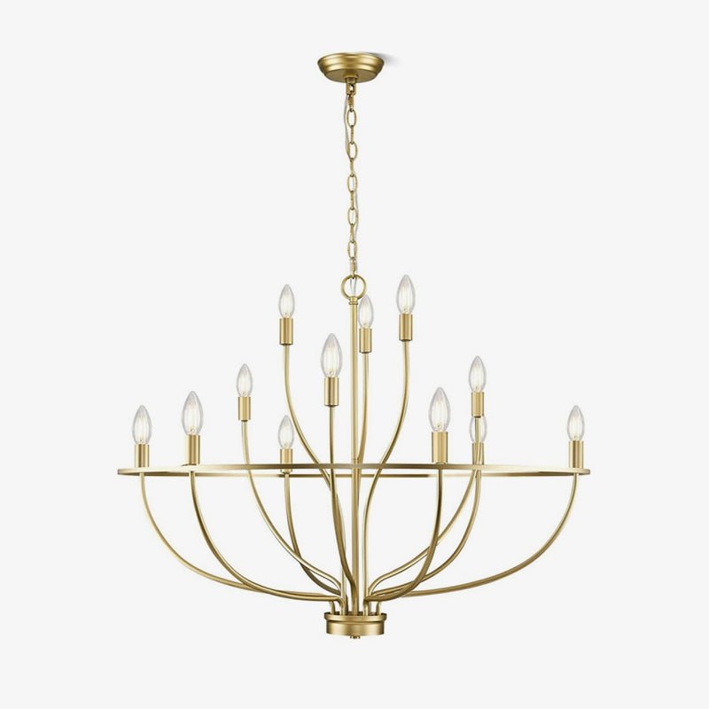 Aurinella Brass Gold Candelabra Chandelier