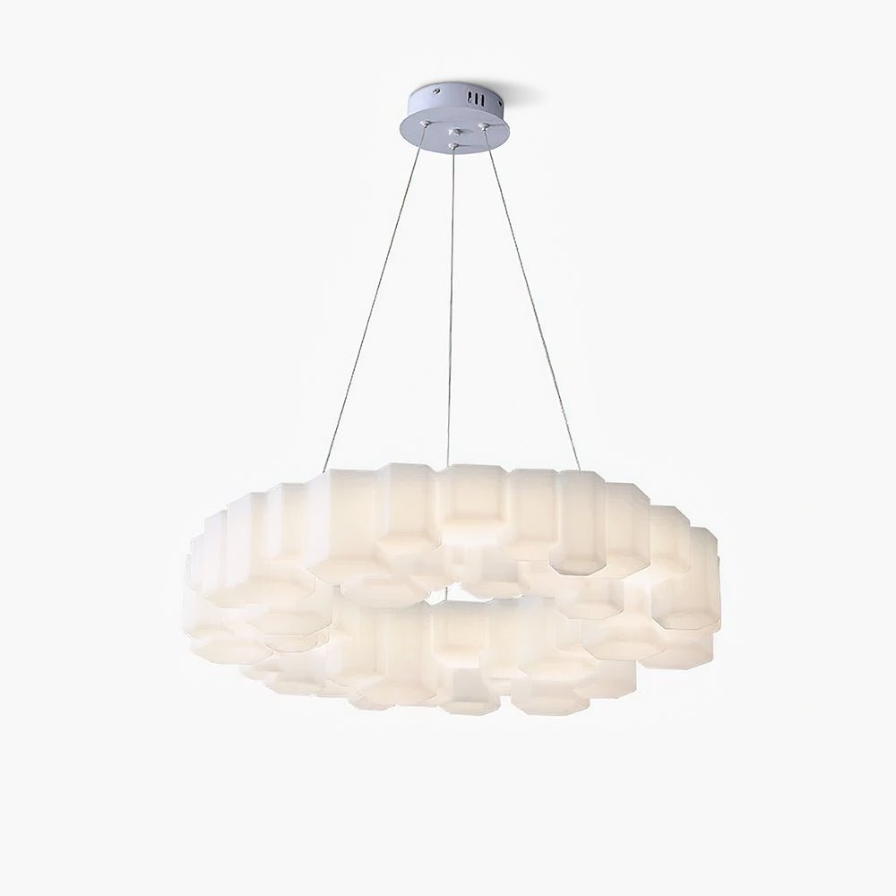 Lioreiel Chandelier Honeycomb Glossy White Polycarbonate