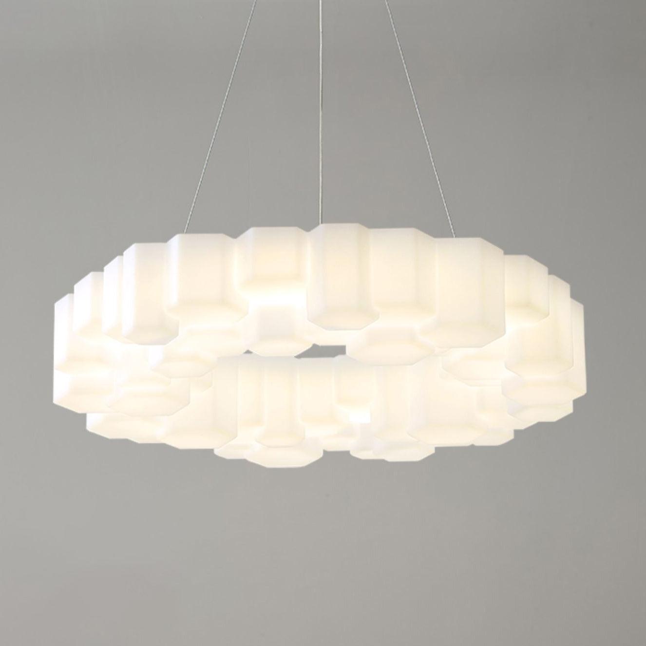 Lioreiel Chandelier Honeycomb Glossy White Polycarbonate