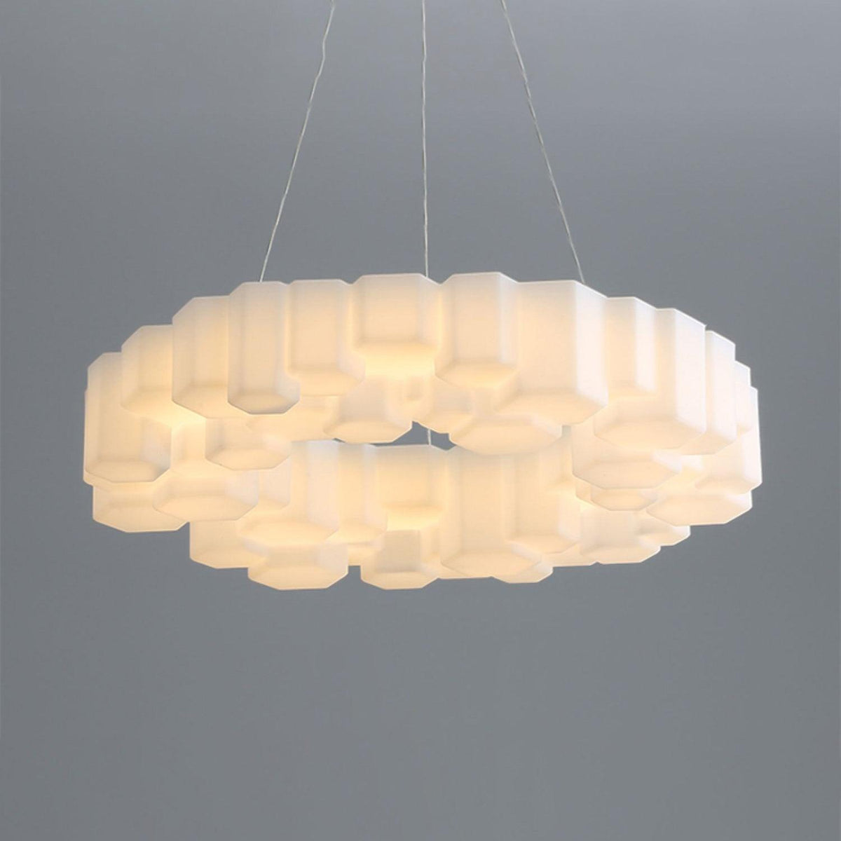 Lioreiel Chandelier Honeycomb Glossy White Polycarbonate