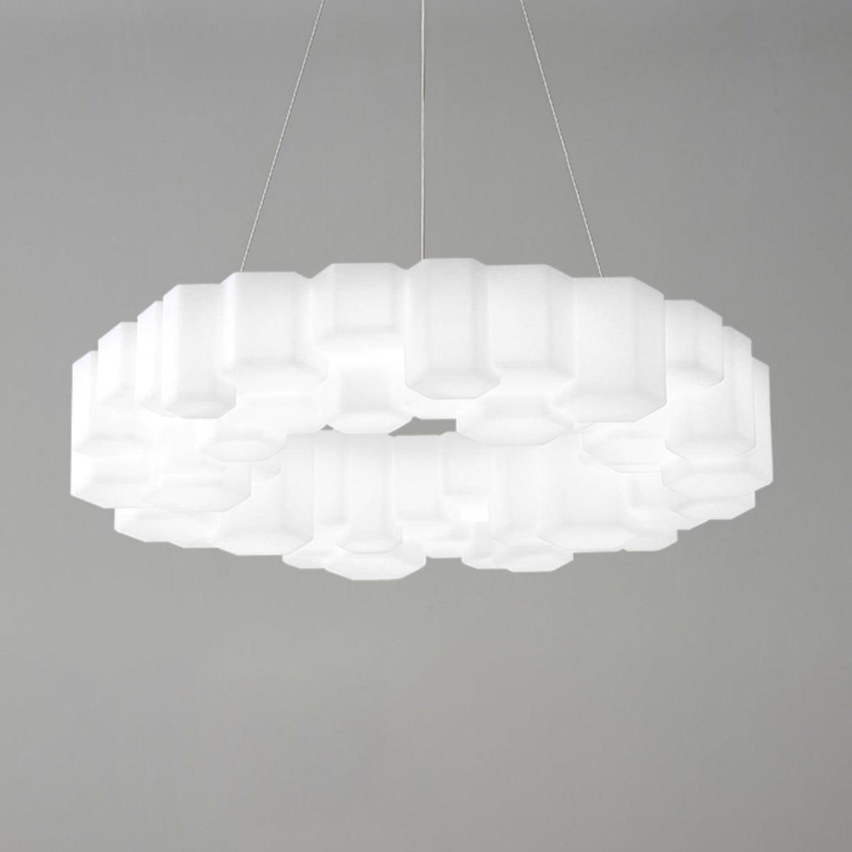 Lioreiel Chandelier Honeycomb Glossy White Polycarbonate