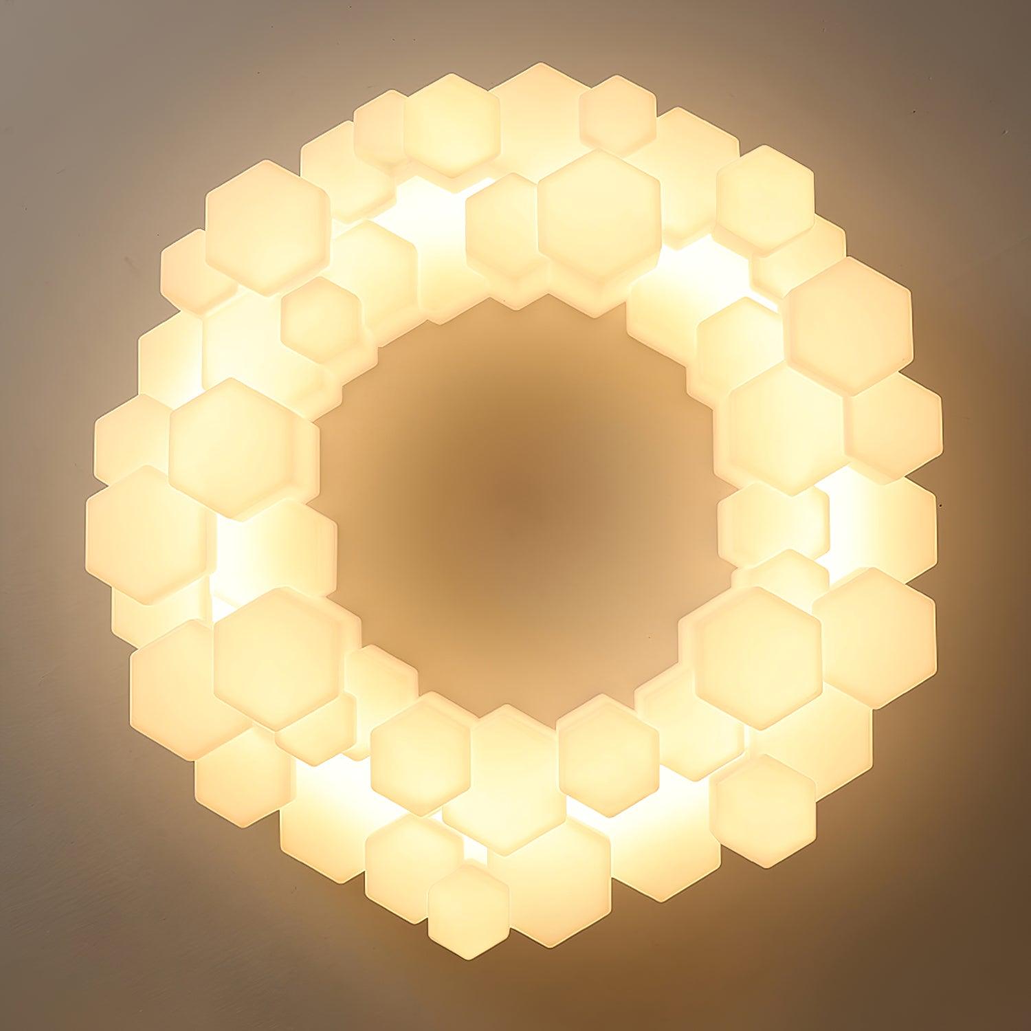 Lioreiel Chandelier Honeycomb Glossy White Polycarbonate