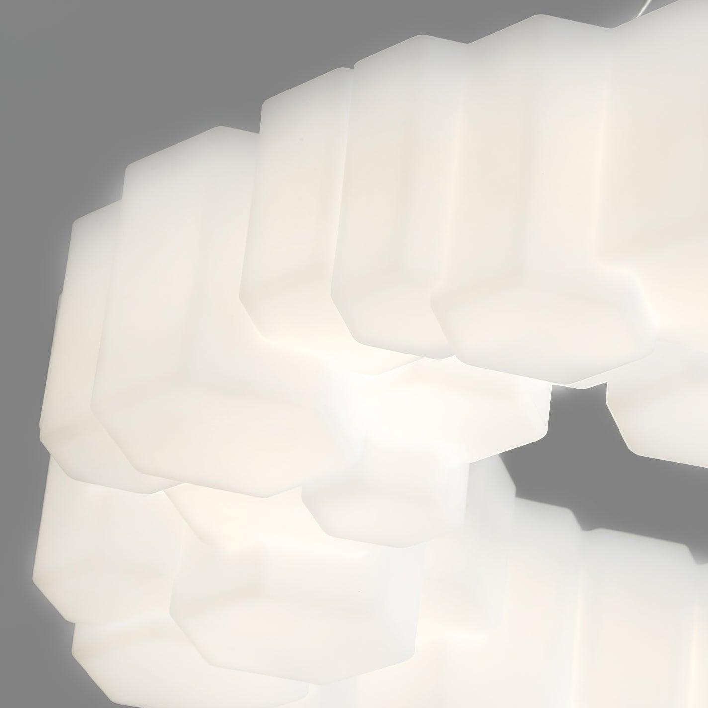 Lioreiel Chandelier Honeycomb Glossy White Polycarbonate