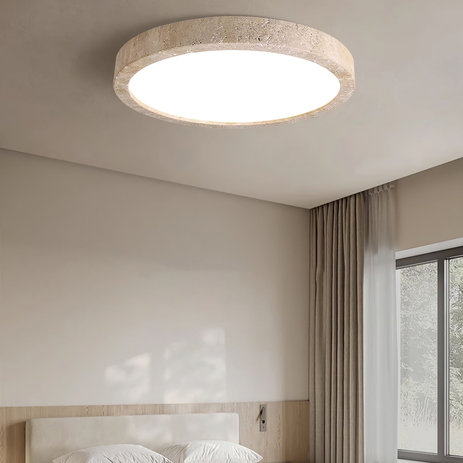 Artalor Minimalist Travertine Ceiling Light - Neutral Decor