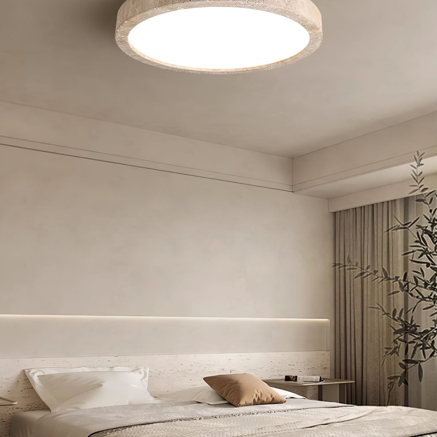 Artalor Minimalist Travertine Ceiling Light - Neutral Decor