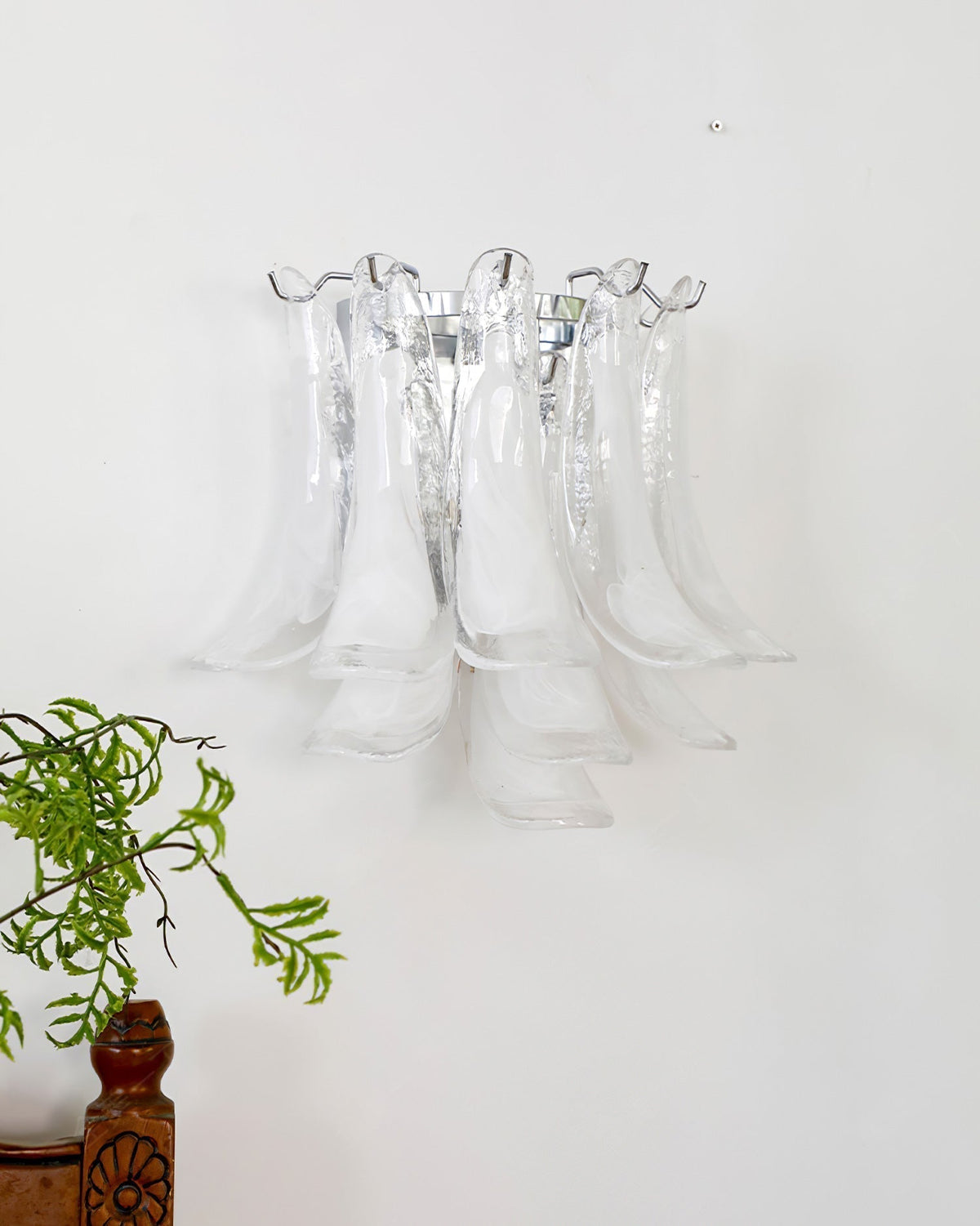 Celarelle Wall Lamp Petal Glass Horseshoe Shaped Minimalist