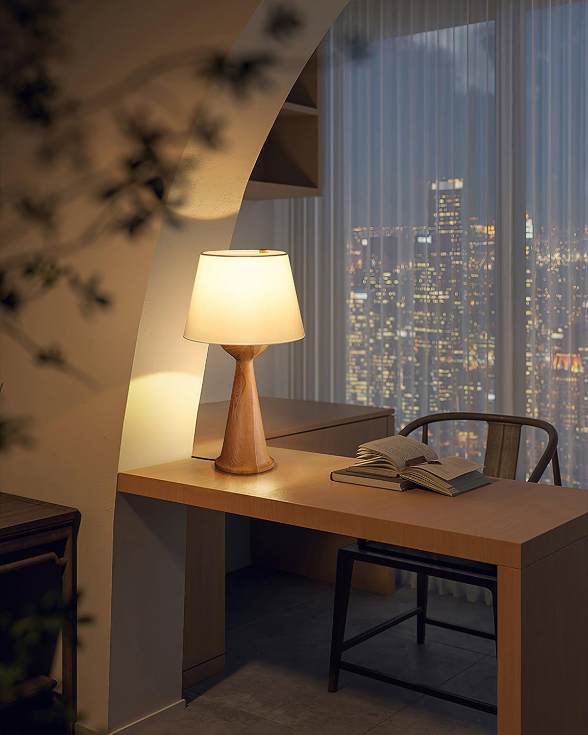 Tempo Vintage Wood Table Lamp