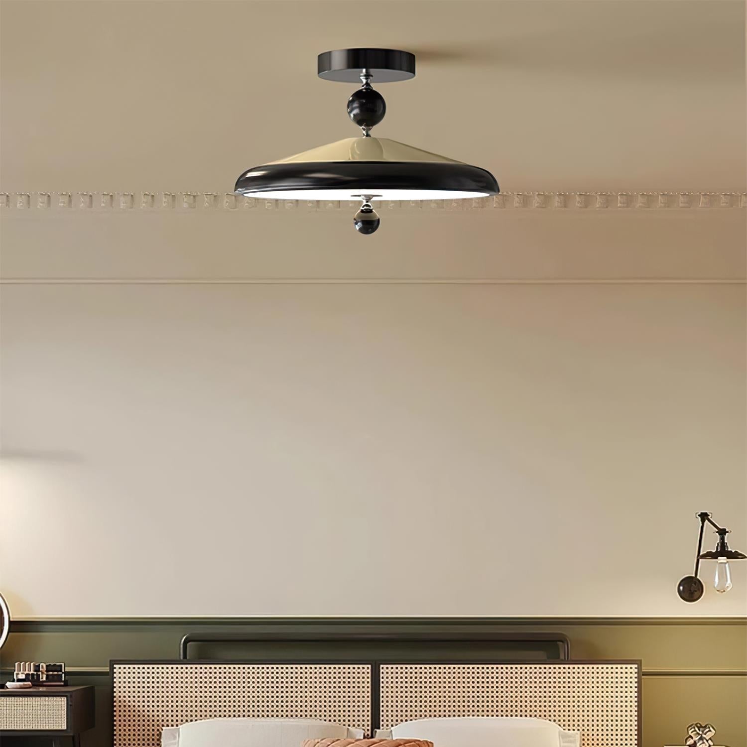 Belano Wooden Frame Round Ceiling Lamp - Neutral Decor