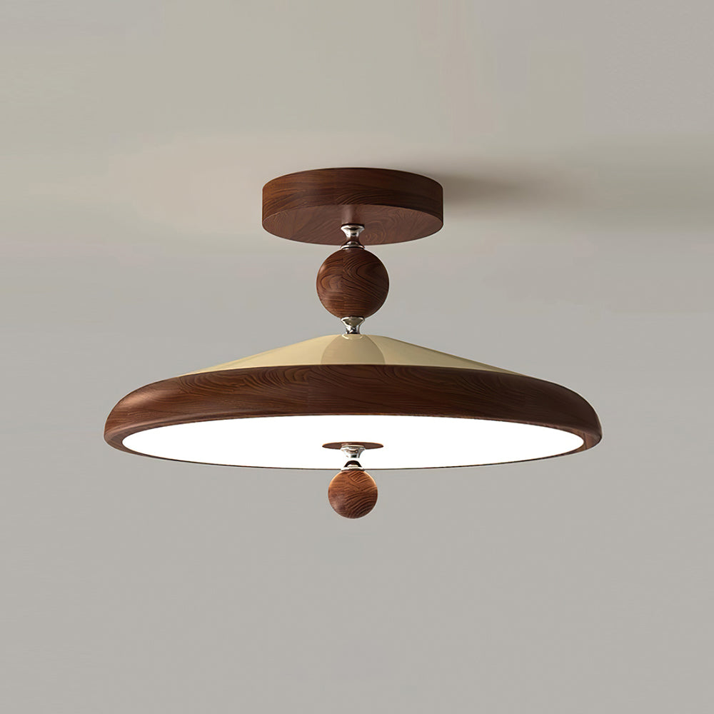 Belano Wooden Frame Round Ceiling Lamp - Neutral Decor