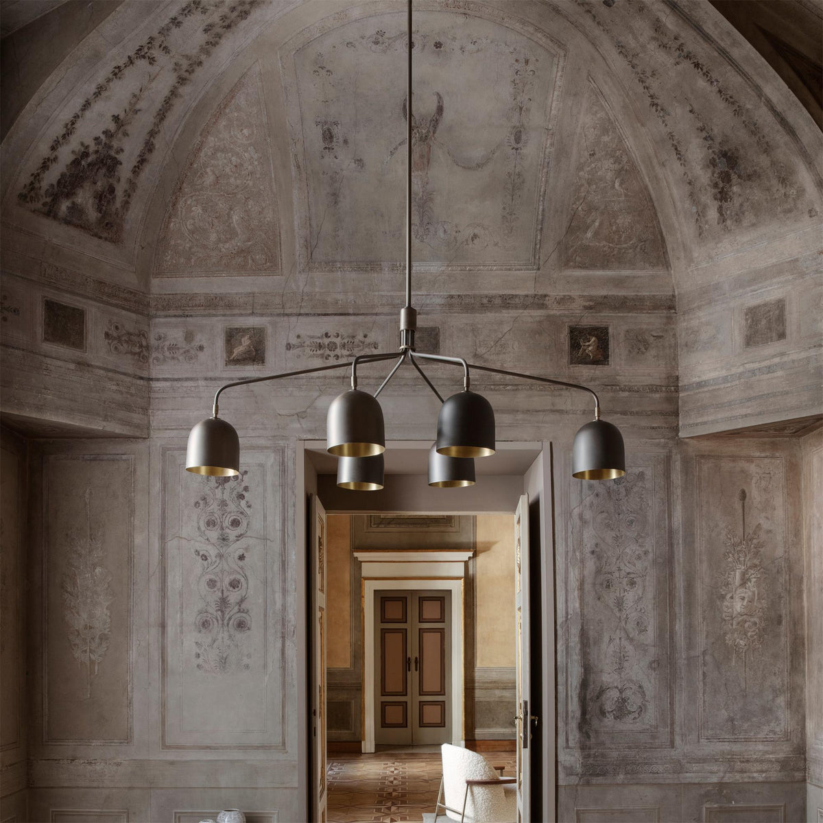 Casorira Chandelier Black Brass Industrial