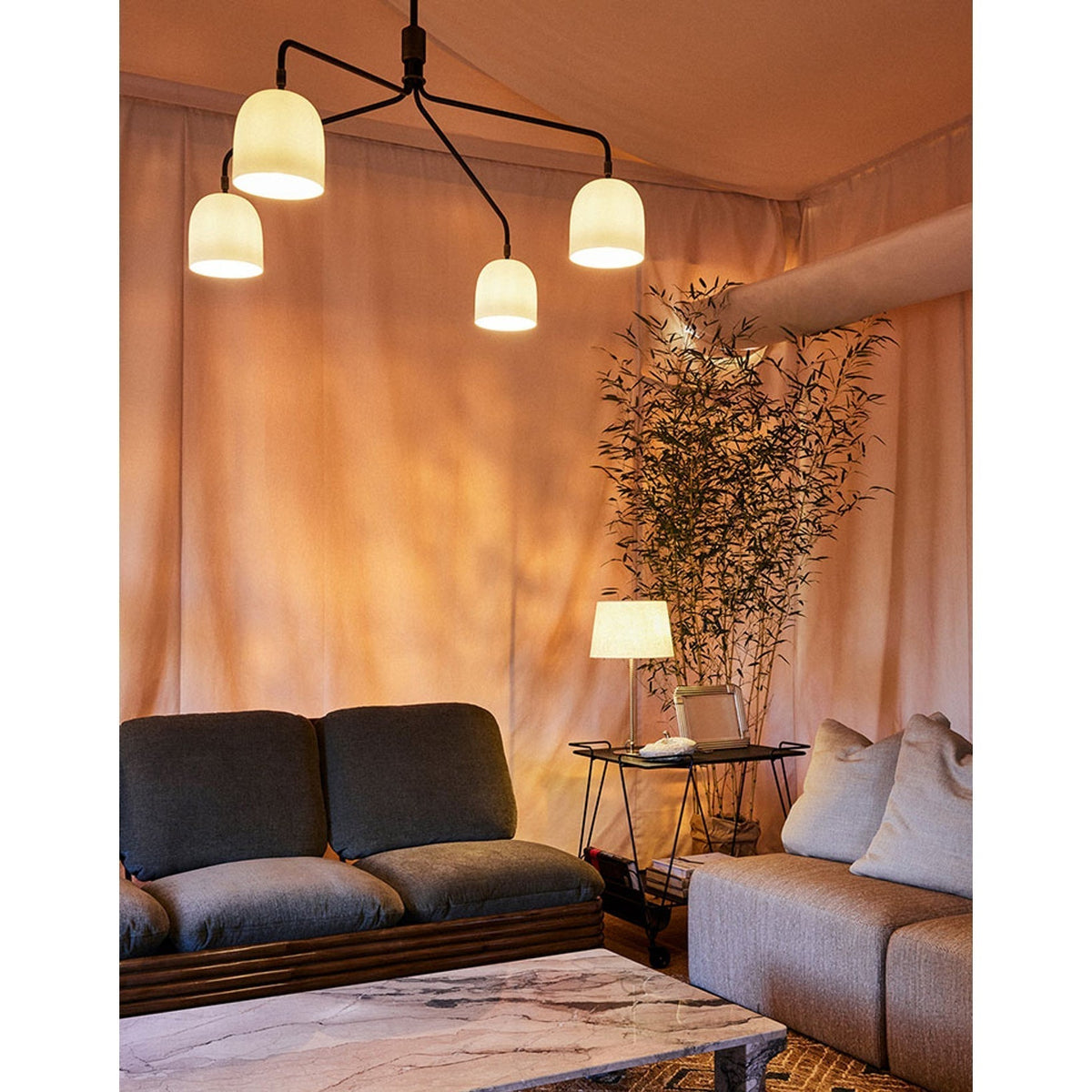 Casorira Chandelier Black Brass Industrial