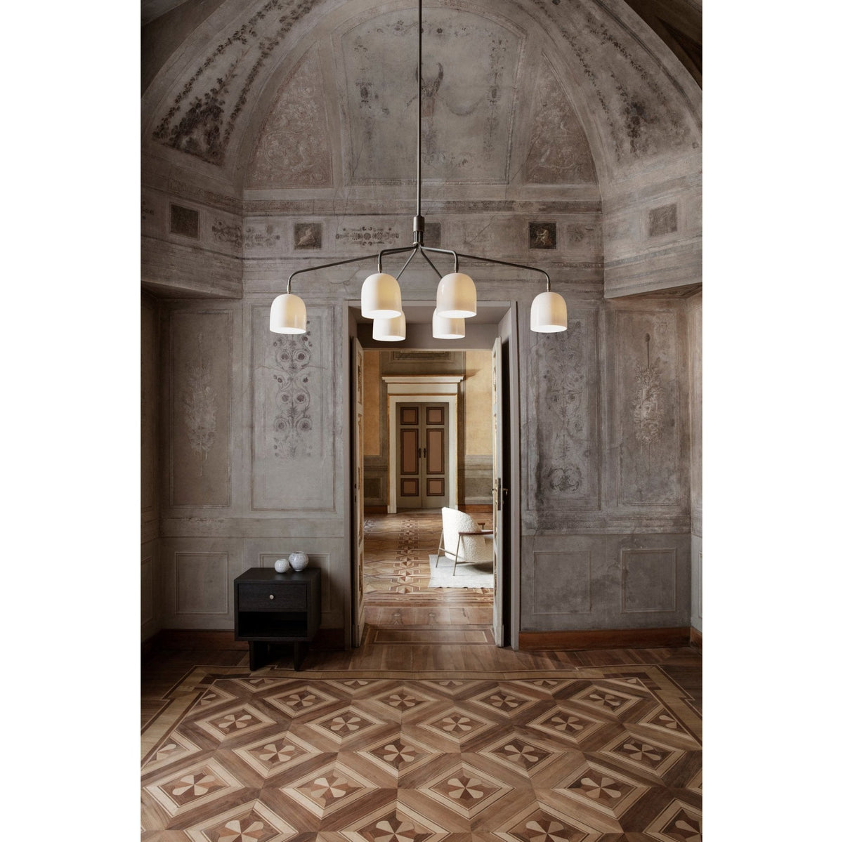 Casorira Chandelier Black Brass Industrial