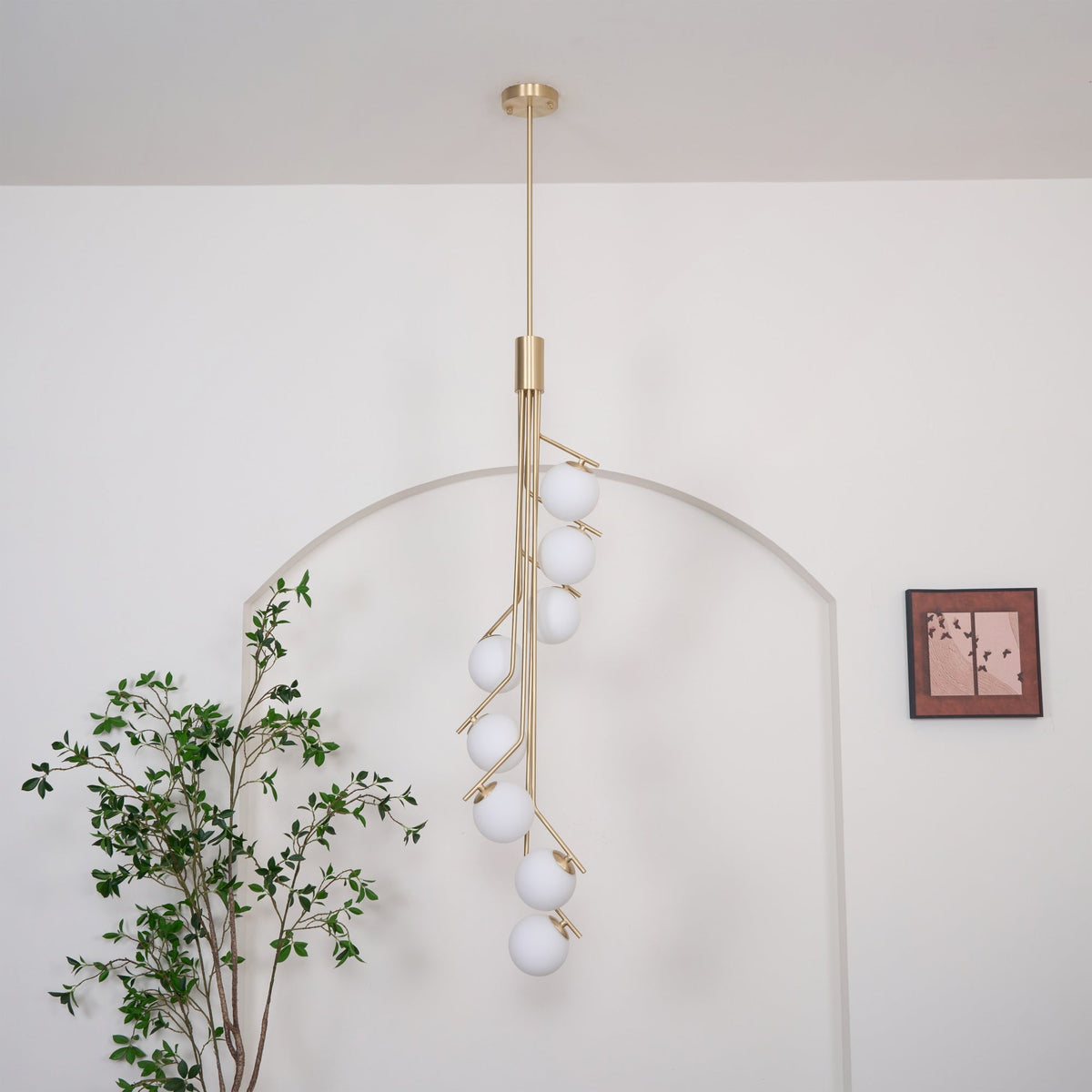 Solivine Chandelier Gold Branch Globe LED