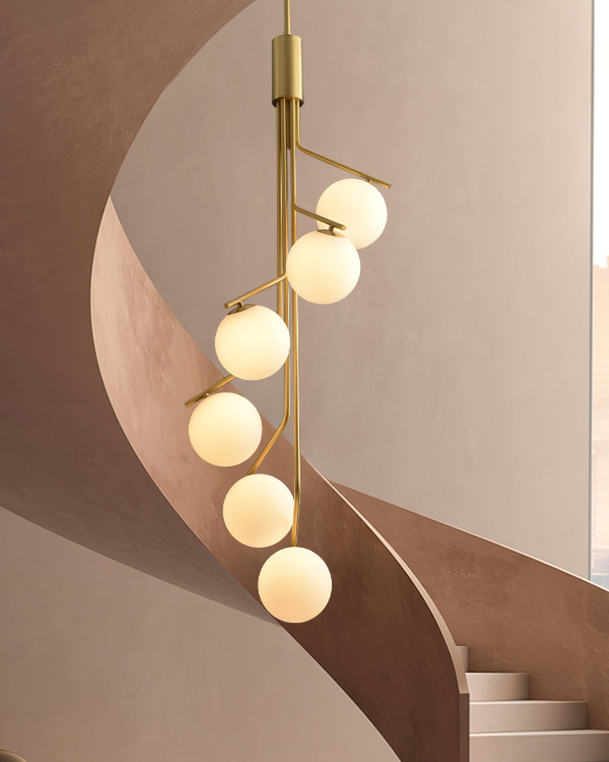Solivine Chandelier Gold Branch Globe LED