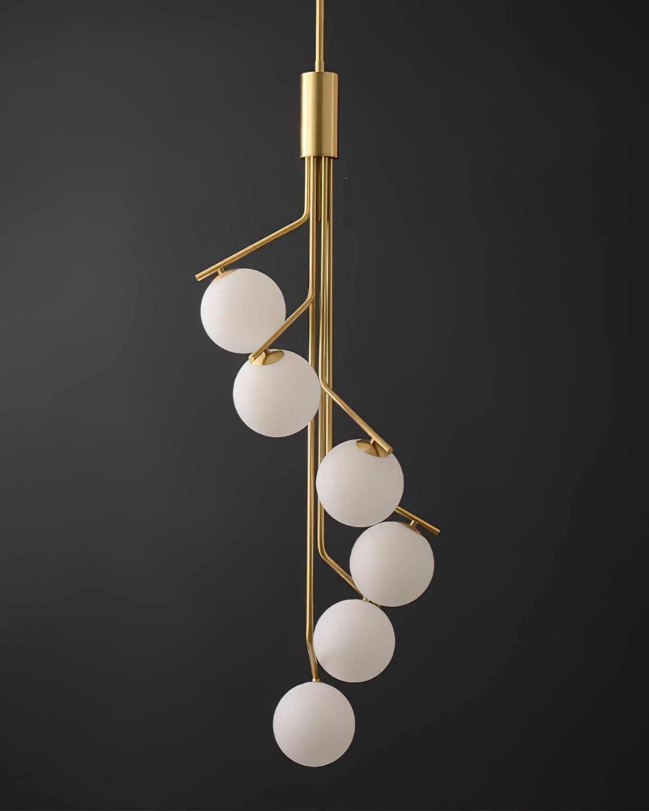 Solivine Chandelier Gold Branch Globe LED