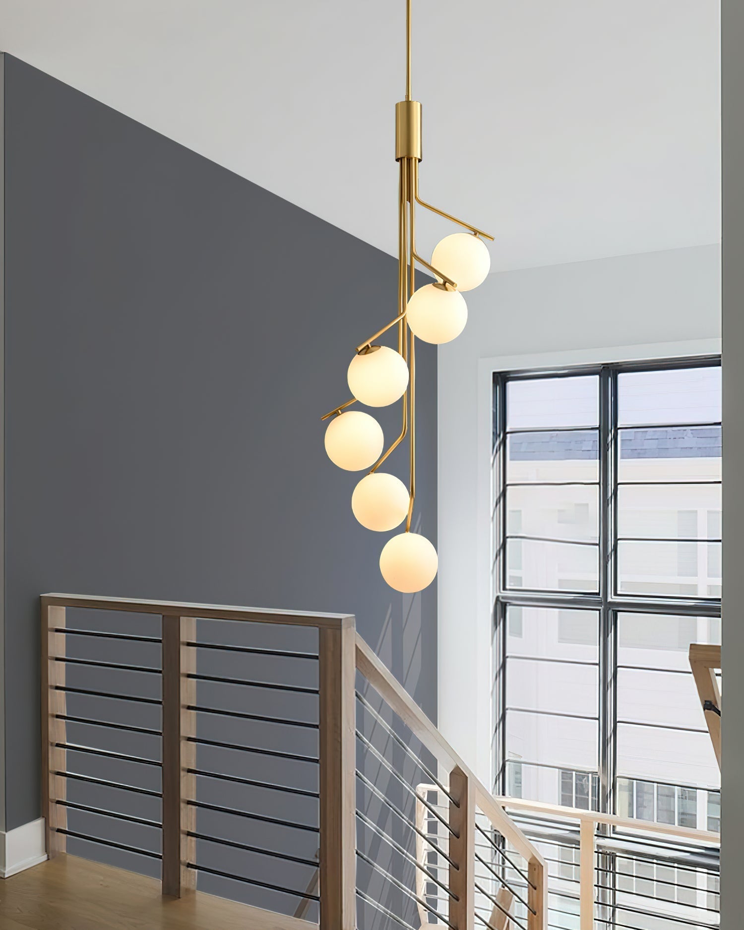 Solivine Chandelier Gold Branch Globe LED
