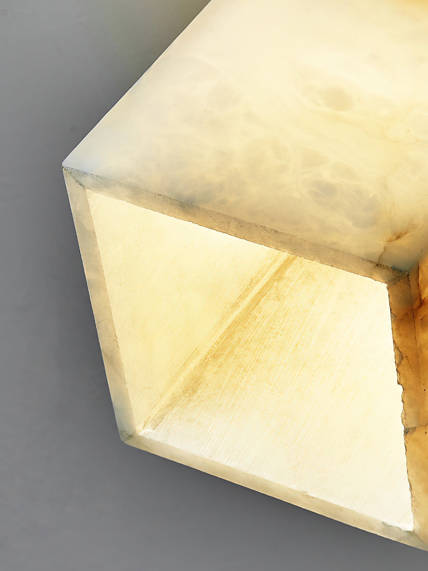 Usilia Modern Minimalist Brass Alabaster Ceiling Light - Neutral Decor