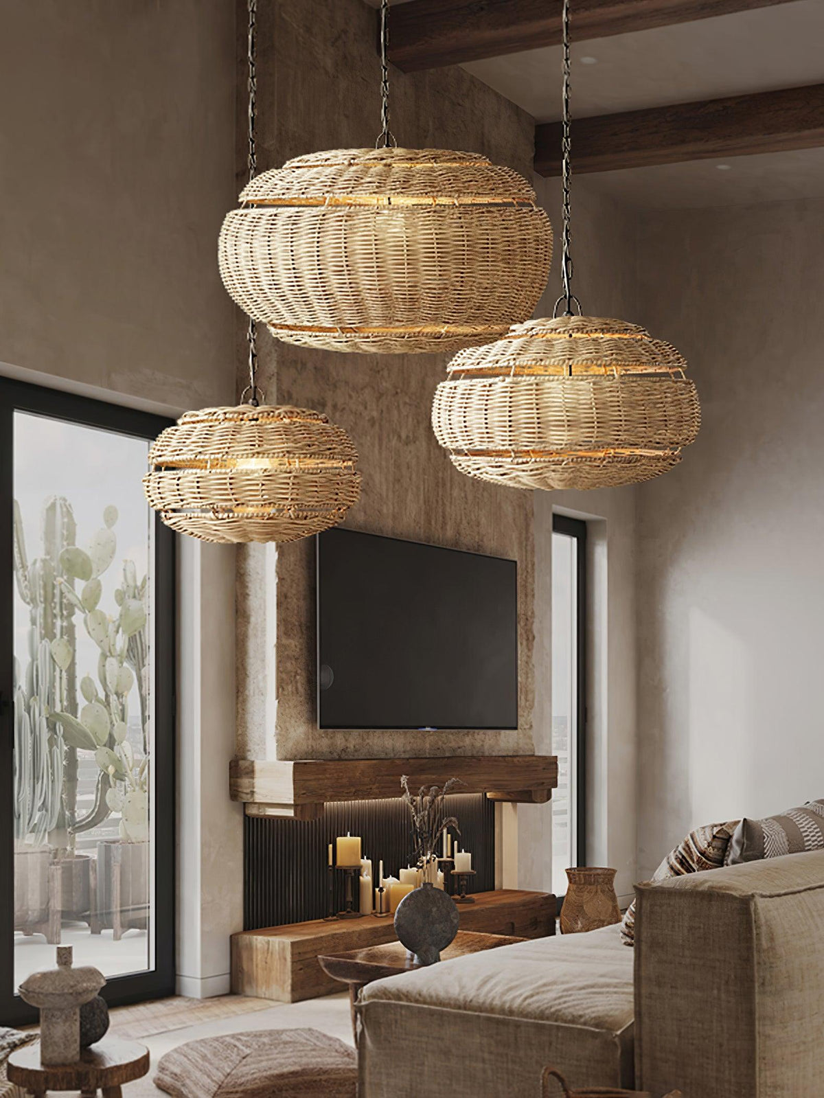 Wickora Vintage Wicker Pendant Lamp