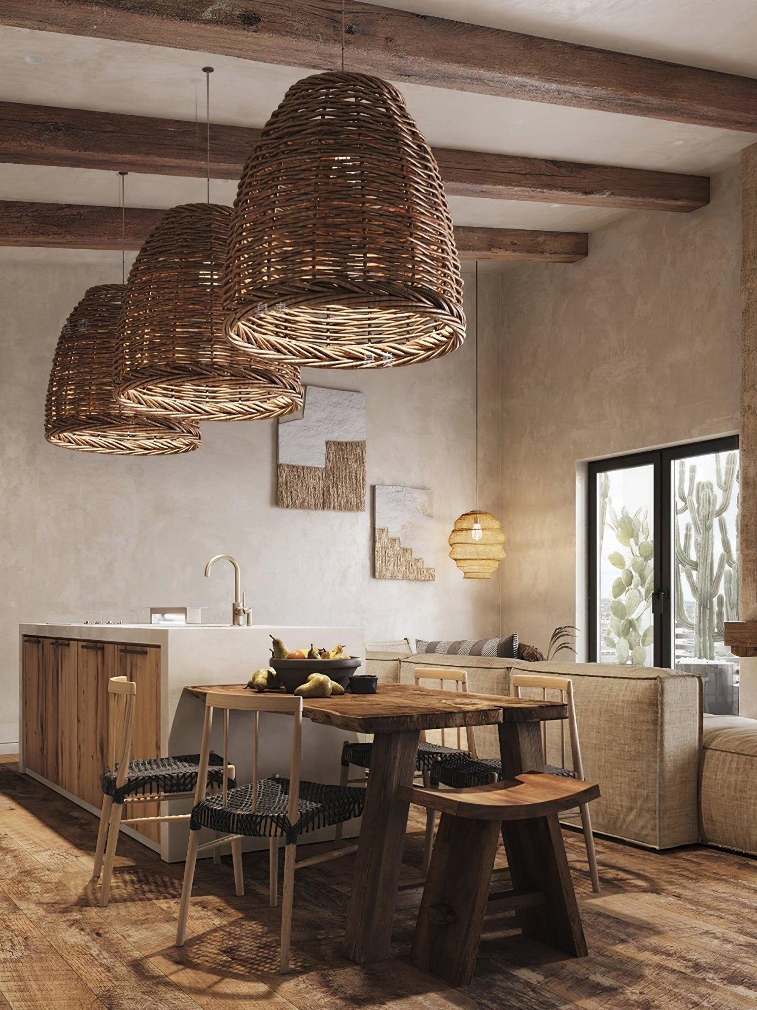 Wickora Vintage Wicker Pendant Lamp