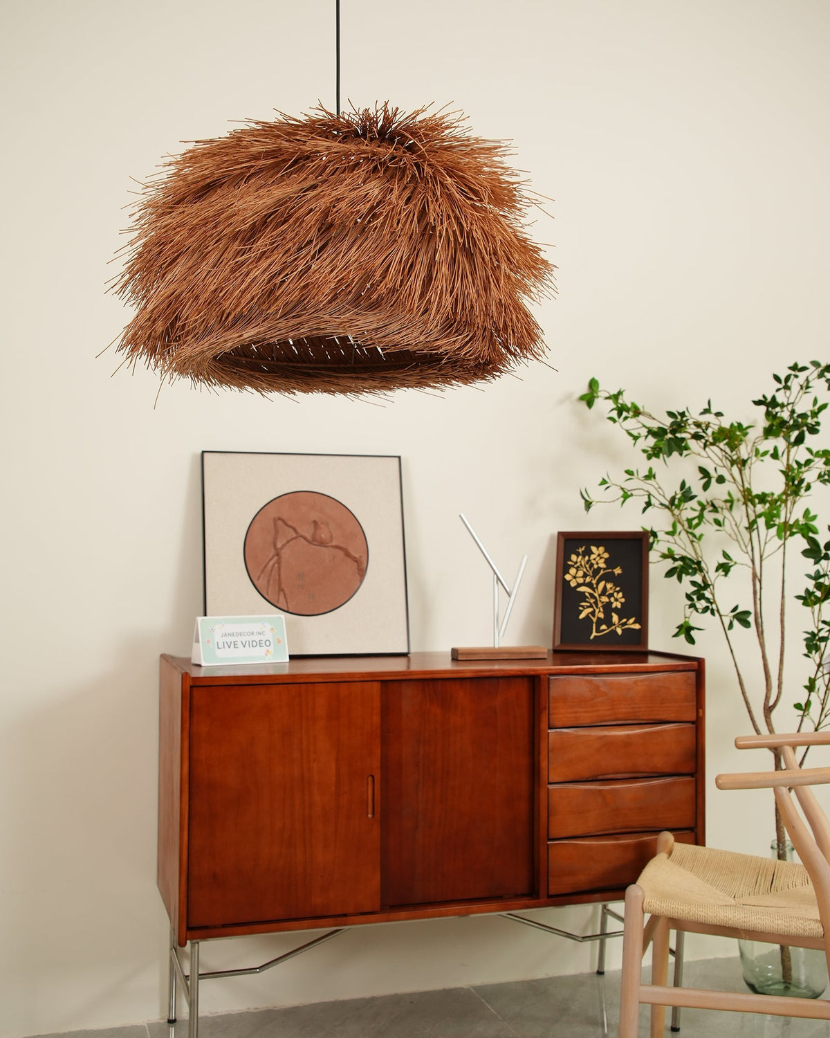 Wickora Vintage Wicker Pendant Lamp