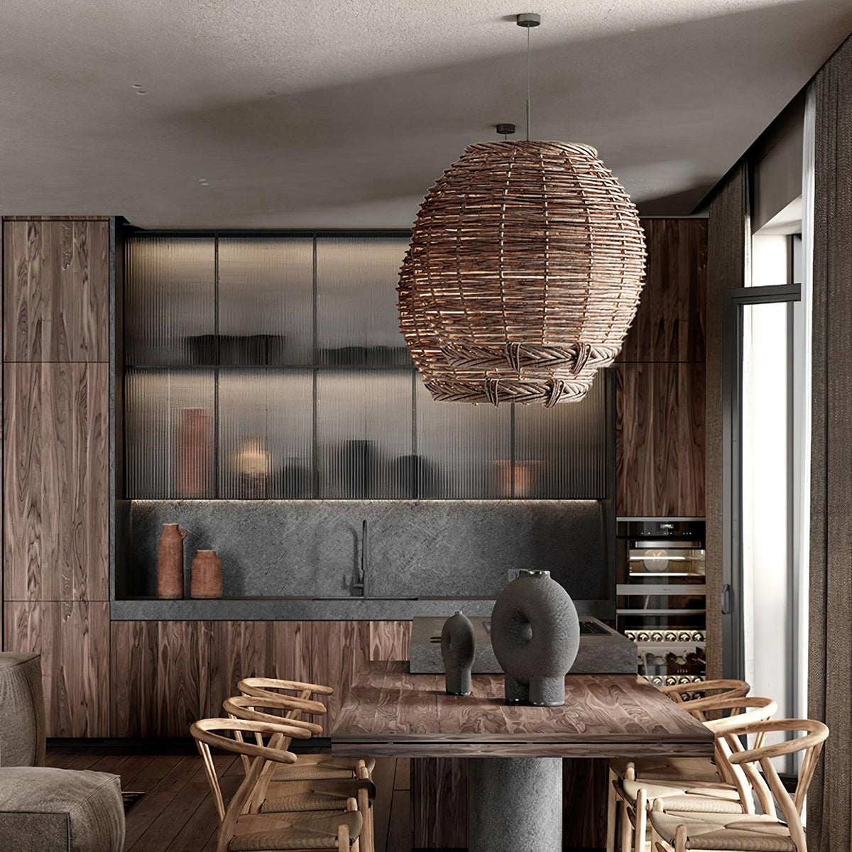 Wickora Vintage Wicker Pendant Lamp