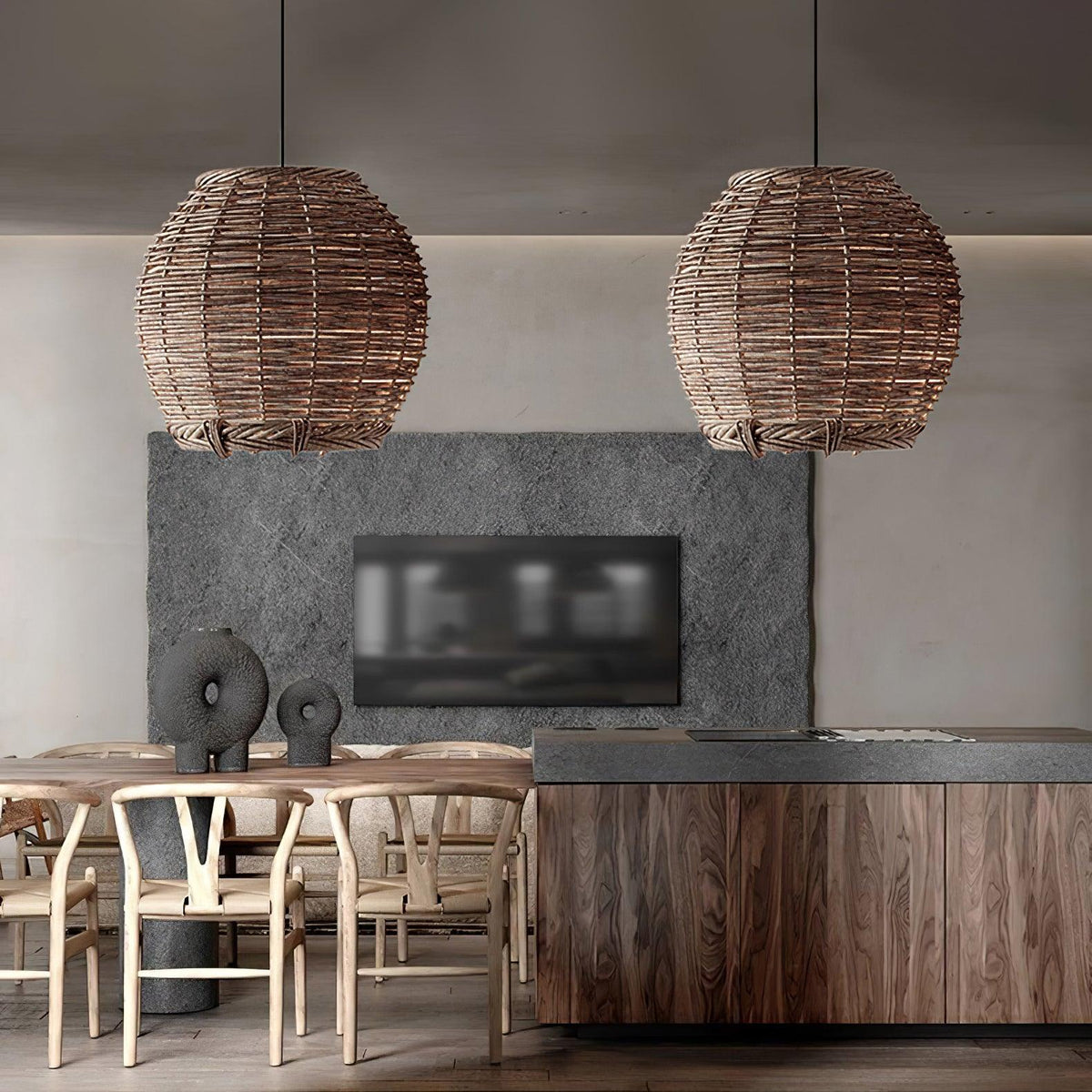 Wickora Vintage Wicker Pendant Lamp