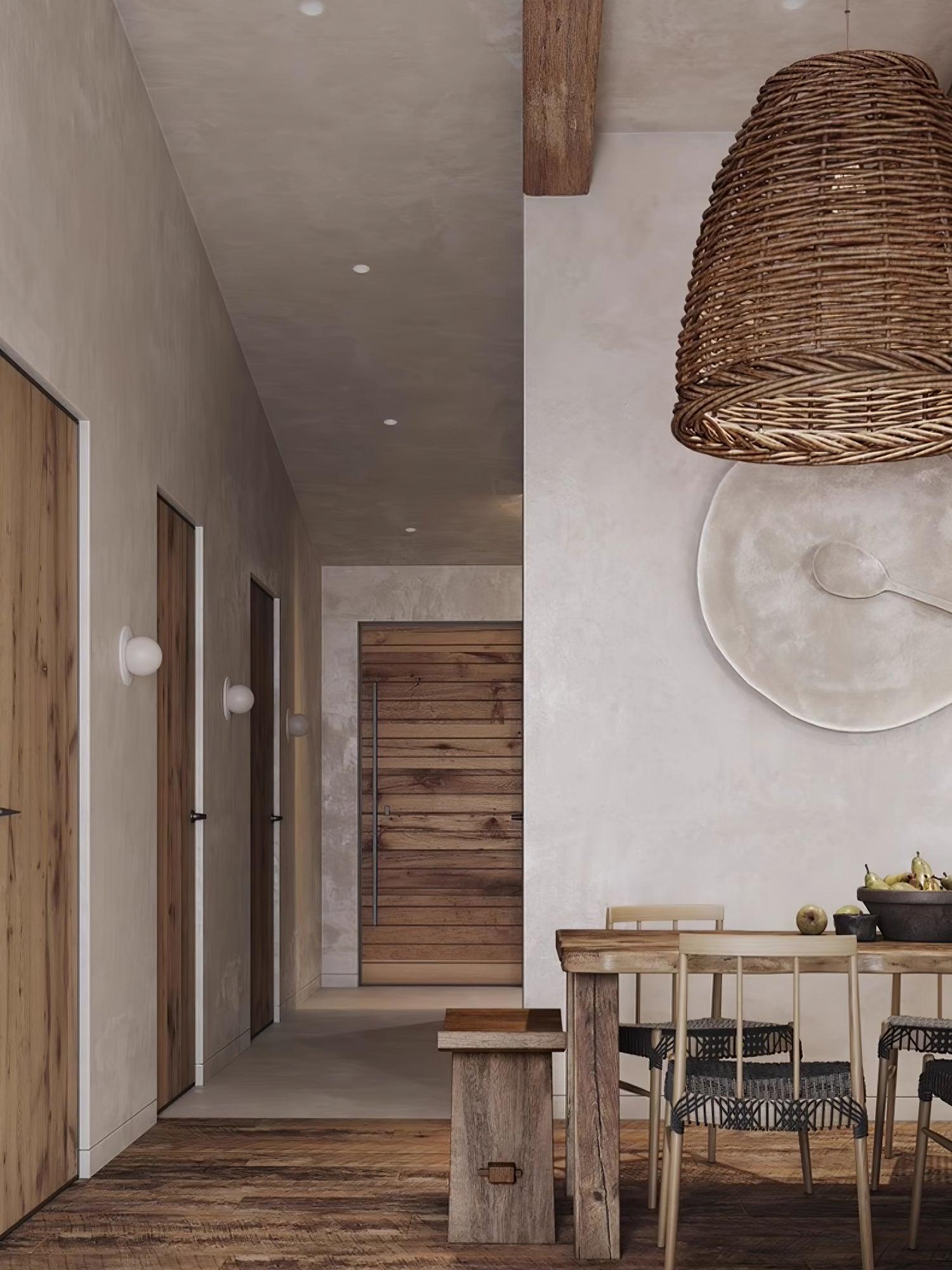 Wickora Vintage Wicker Pendant Lamp