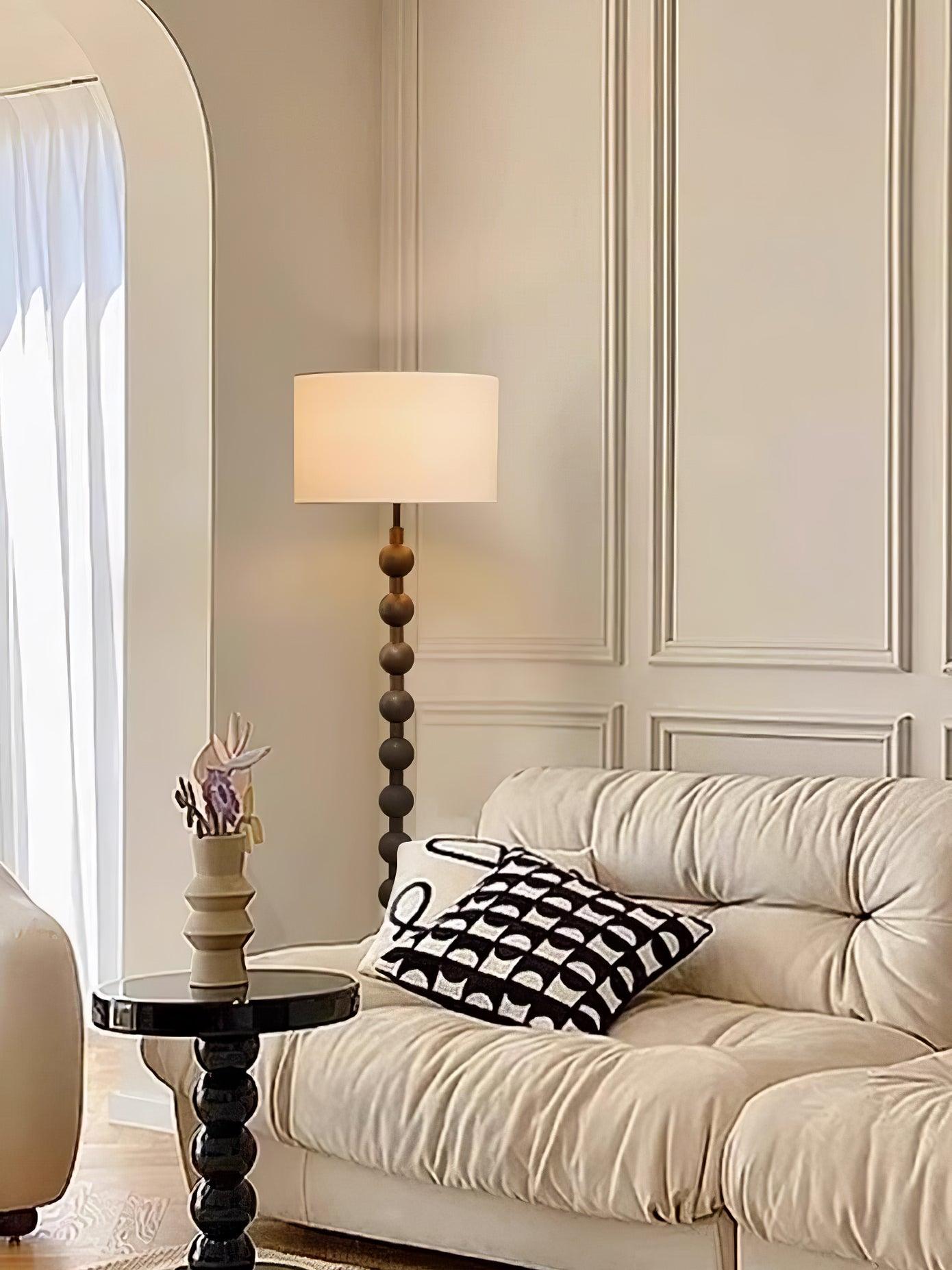 Paston Wood Fabric Floor Lamp