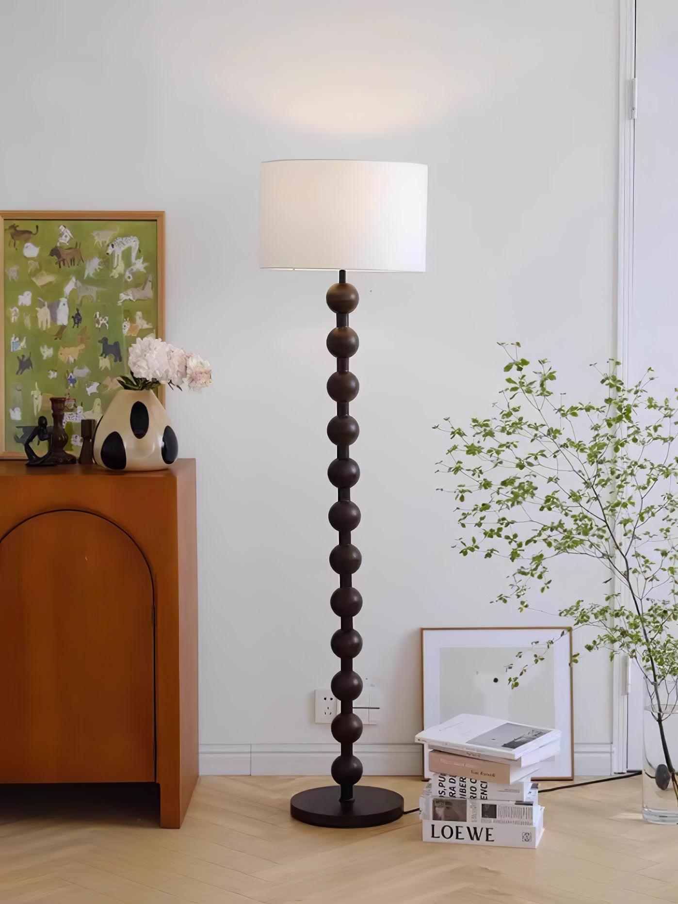 Paston Wood Fabric Floor Lamp