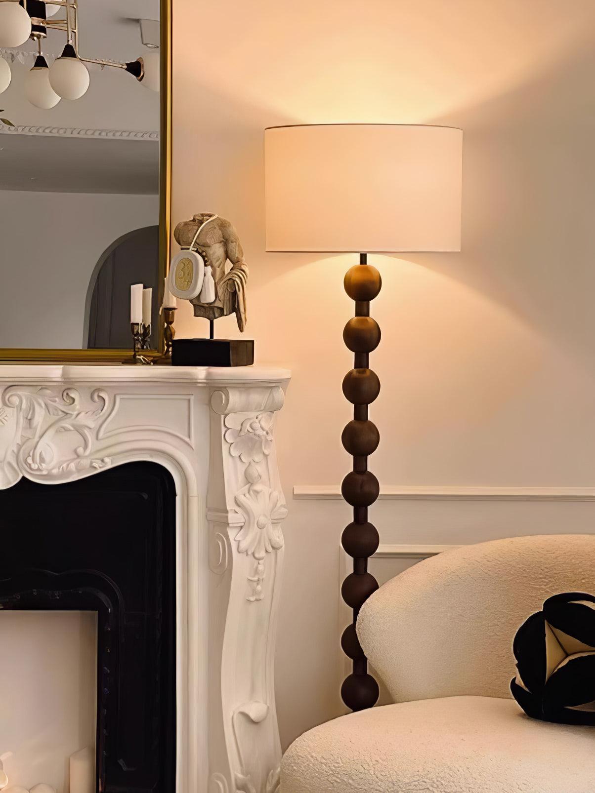 Paston Wood Fabric Floor Lamp