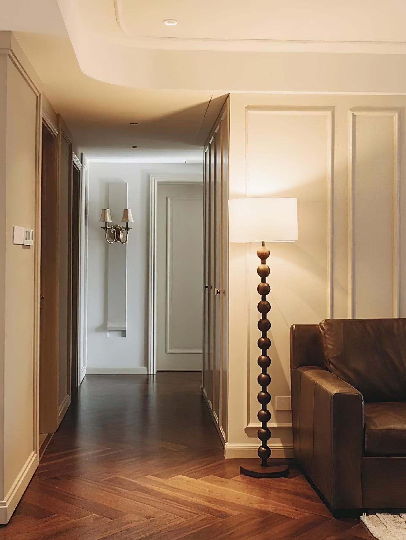 Paston Wood Fabric Floor Lamp