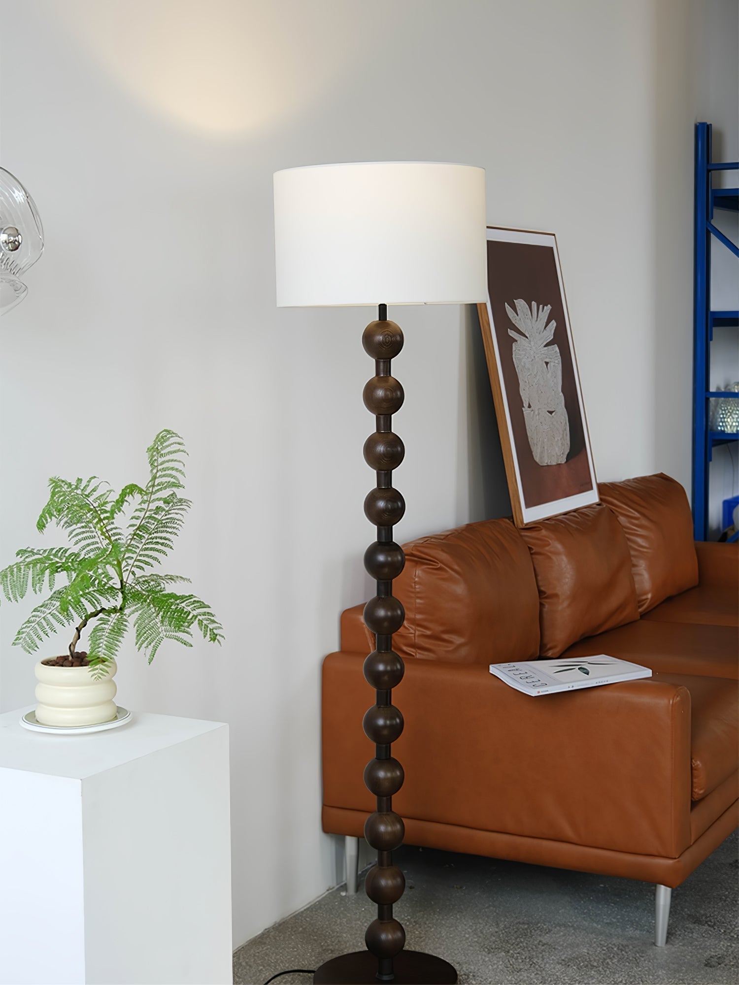 Paston Wood Fabric Floor Lamp