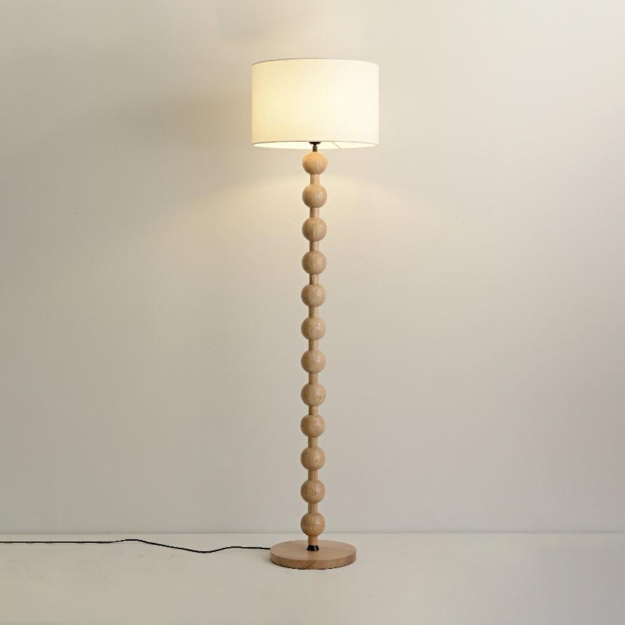 Paston Wood Fabric Floor Lamp