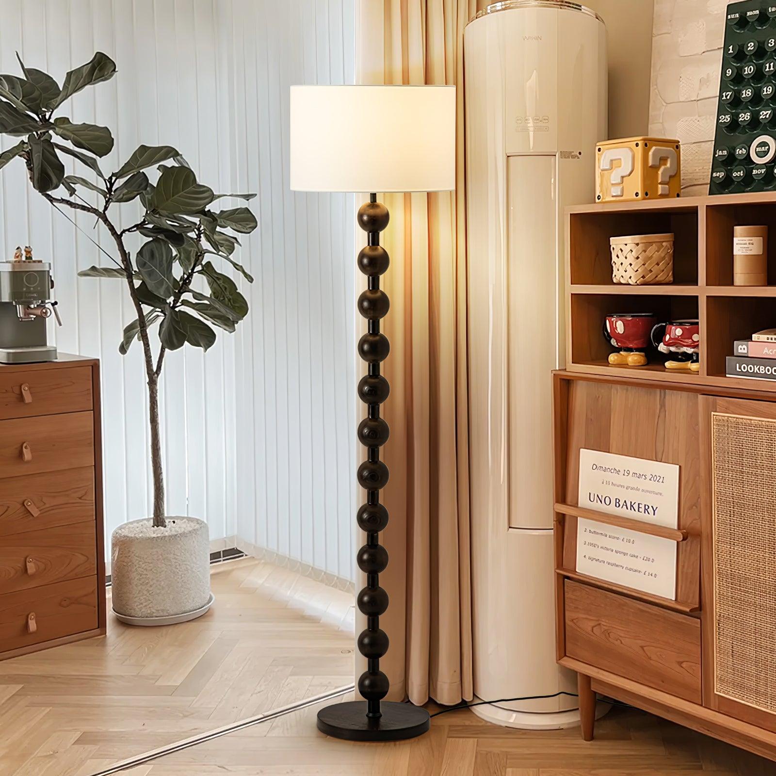 Paston Wood Fabric Floor Lamp
