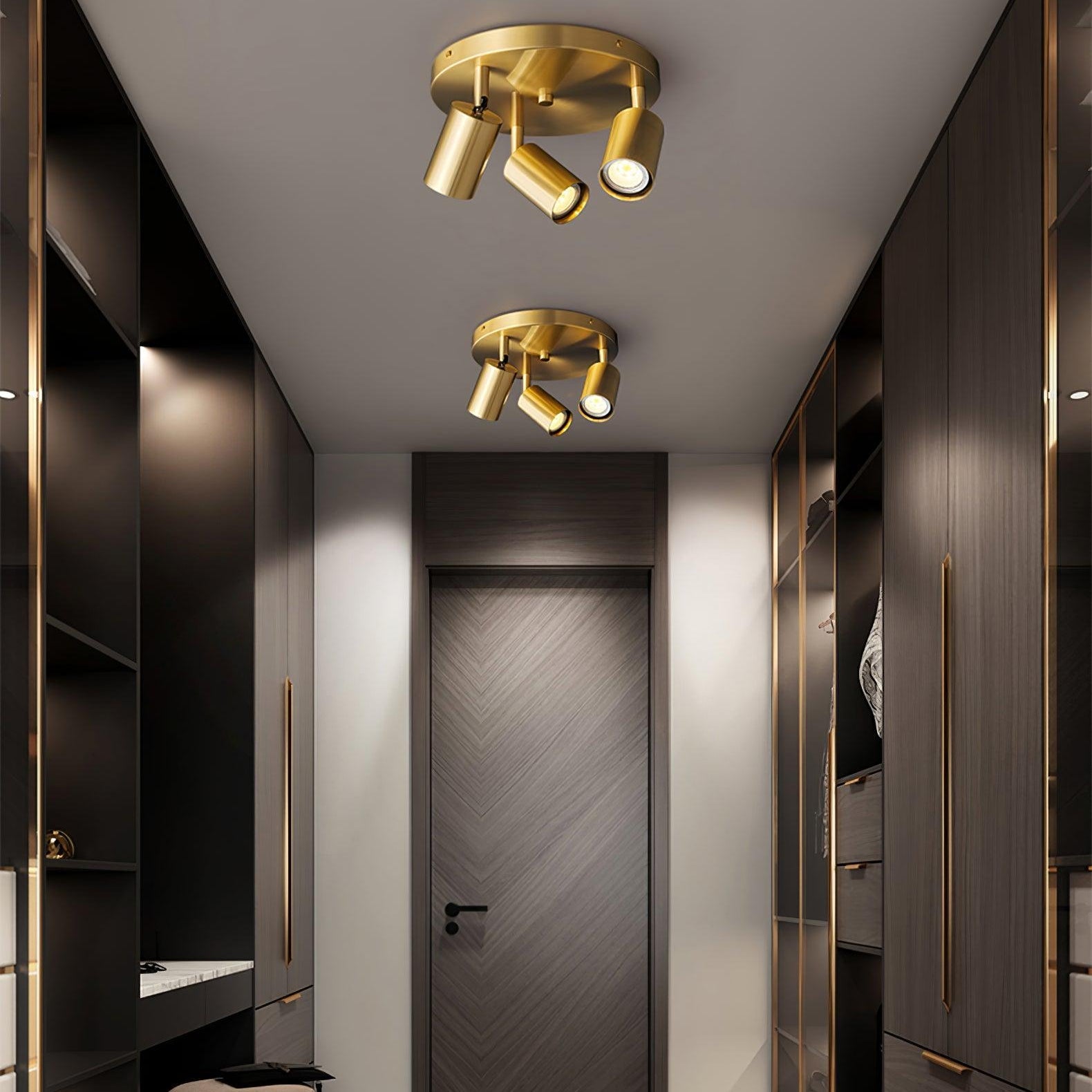 Solara Ceiling Lamp Brass Cylinder Adjustable Contemporary - Neutral Decor