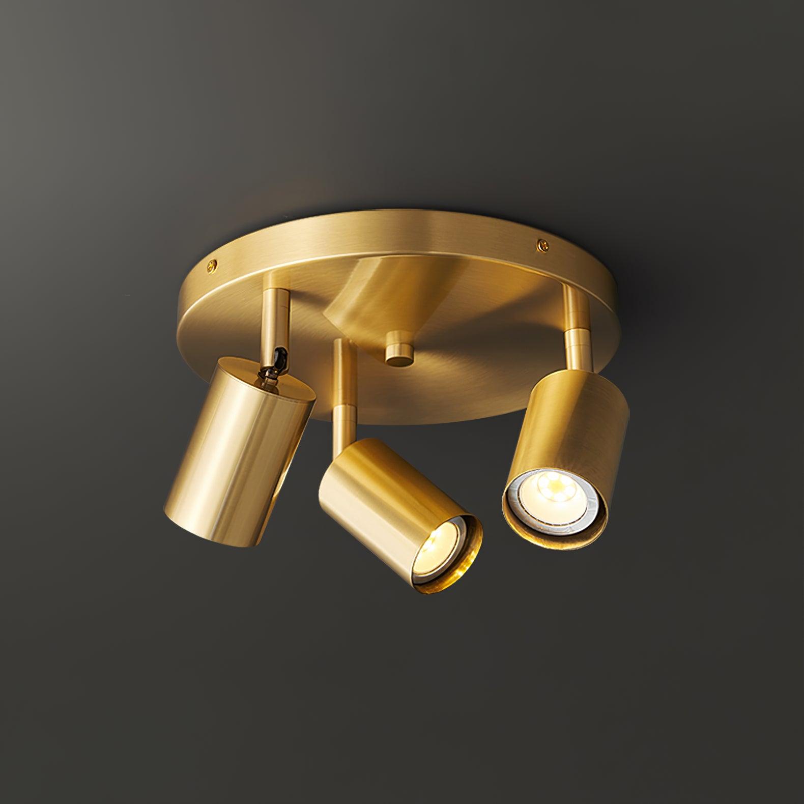 Solara Ceiling Lamp Brass Cylinder Adjustable Contemporary - Neutral Decor