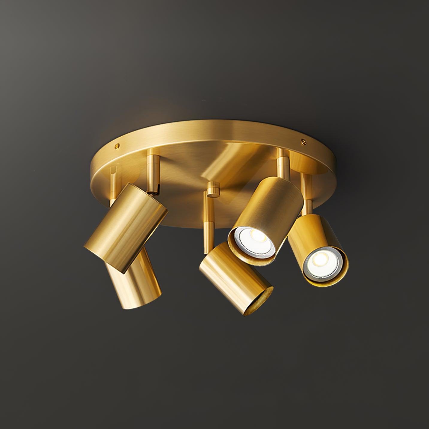 Solara Ceiling Lamp Brass Cylinder Adjustable Contemporary - Neutral Decor