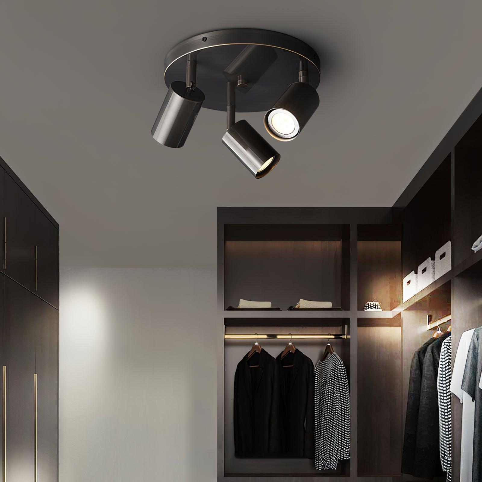 Solara Ceiling Lamp Brass Cylinder Adjustable Contemporary - Neutral Decor